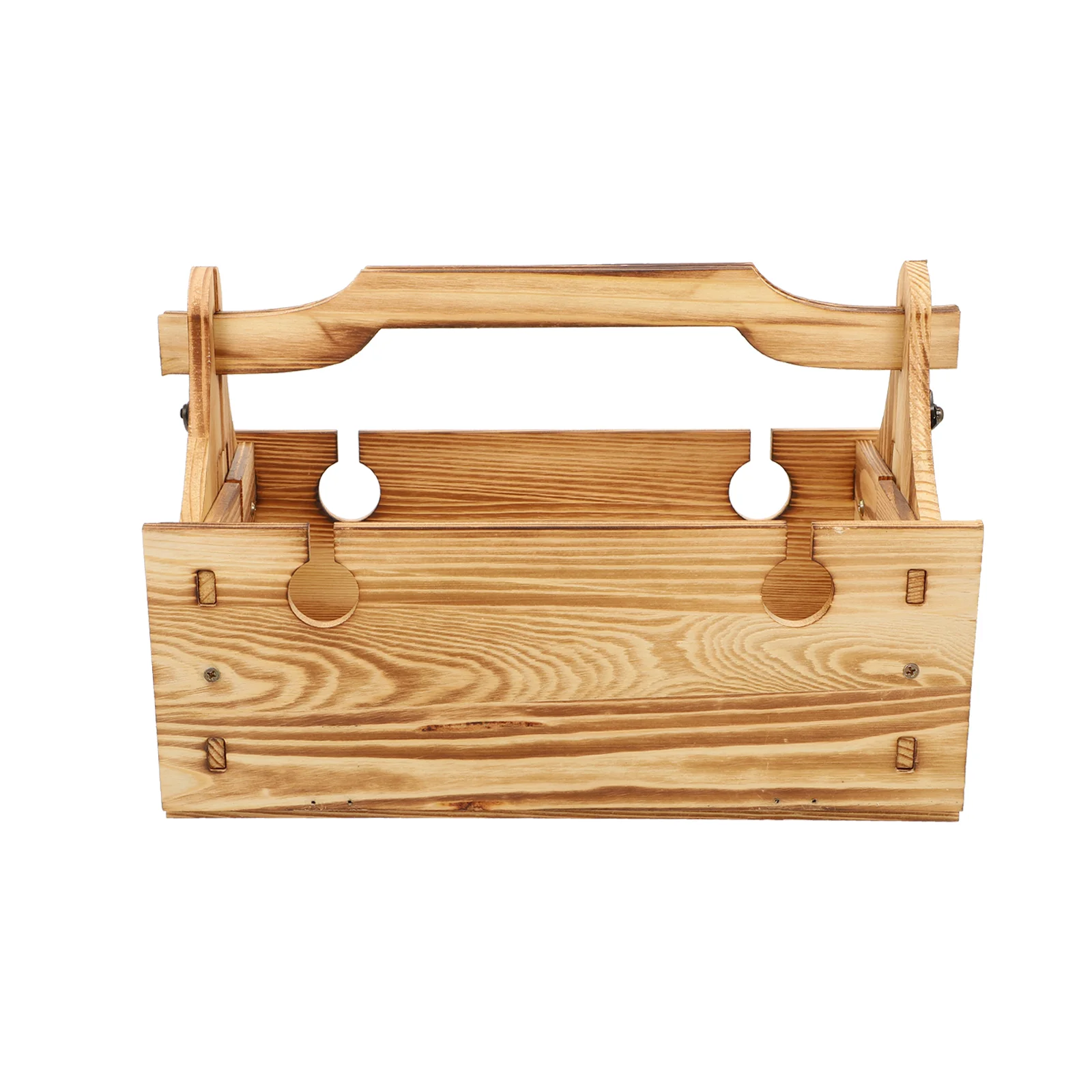 

Folding Table Basket Travel Multi-purpose Wood Portable 2-in-1 Outdoor Camping Desk Picnic