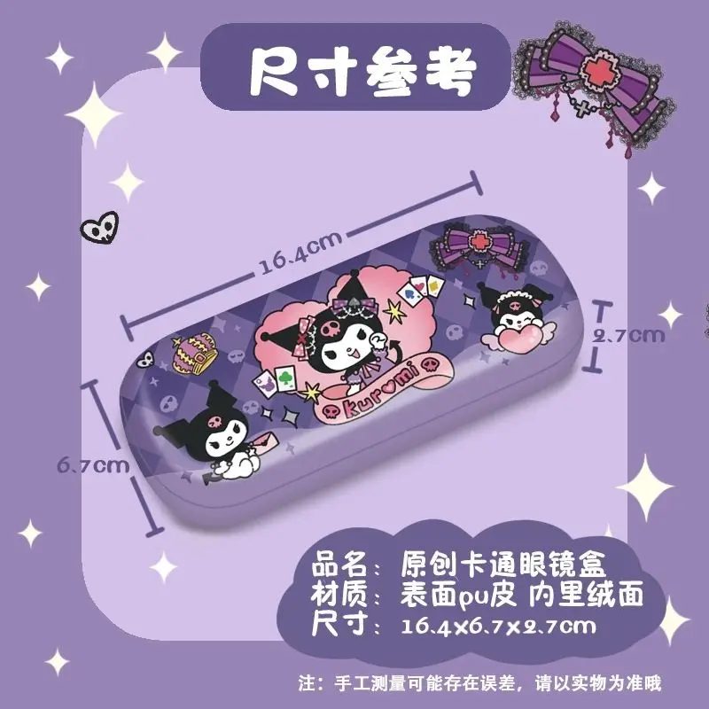 New Kawaii Sanrio Glasses Case Kuromi My Melody Cinnamon Roll Anime Cartoon PU Anti-Scratch Anti-Scratch Glasses Case Gift