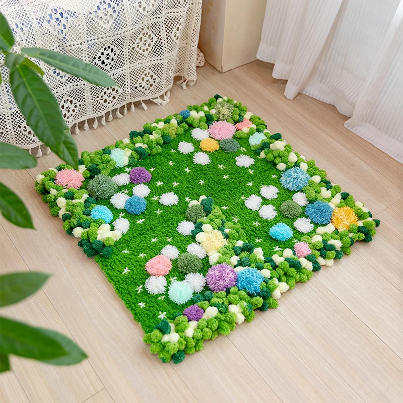 

Handmade DIY Moss Carpet Material Package Novice Zero Basic Segment Embroidery Living Room Decorative Floor Mat Gift Ornament