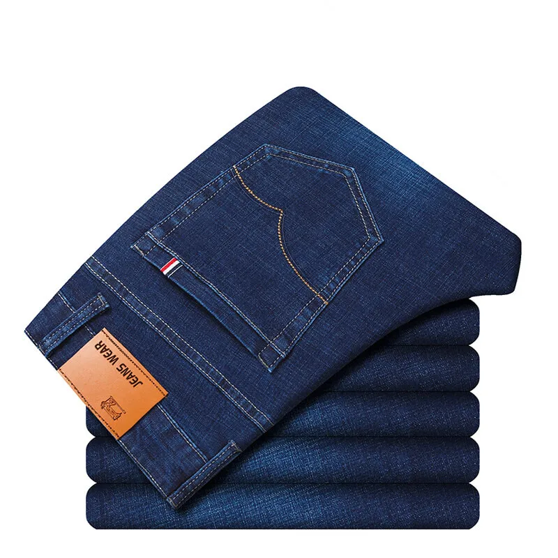 

Spring and Autumn Trend Solid Color Straight Leg Stretch Sports Jeans Men's Loose Comfortable Breathable High Quality Jeans