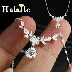 Halaile 1CT D Color Moissanite S925 Sterling Silver Cassia Twig Necklace Trendy Neck Chain Fine Jewelry Women Wedding Gift