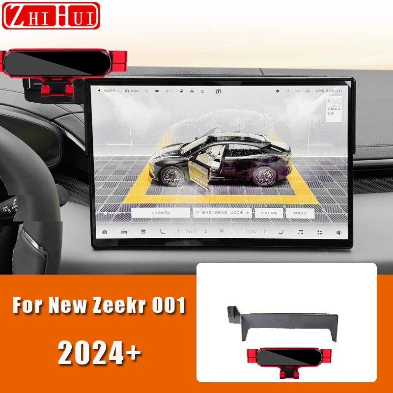 For New Zeekr 001 2024 Restyling Car Mobile Phone Holder Central Control Display Screen Mount Gravity Bracket Stand Accessories