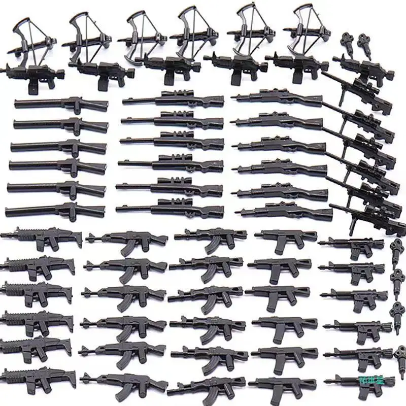 72pcs WW2 Soldier Military Weapon Guns Figures Accessories Building Block Rifle Army Bricks MOC Parts Assemble Model Toys