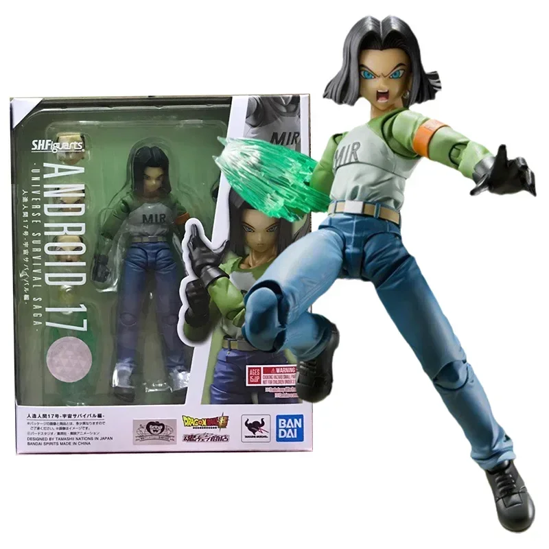 

In Stock Bandai Dragon Ball SHF Android 17 Lapis Lazuli Universe Survival Legend Action Figure Series Kids Model Toy