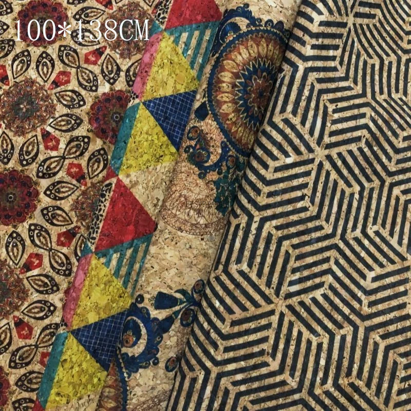 

100x138cm Soft Natural Cork Leather Fabric with Wood Grain Pattern for DIY Crafts and Home Decor Oak Bark Material Accessories
