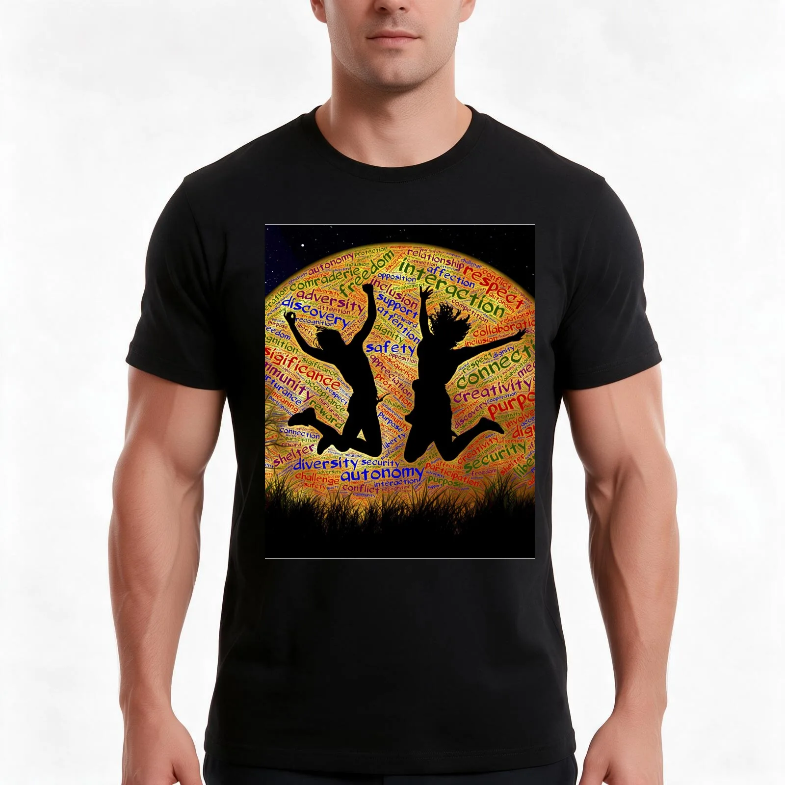 OPEN ARMS T-Shirt, Summer Casual Cotton Tee, Oversized Streetwear Tops, Vintage Graphic Print, Loose Fit Short Sleeve