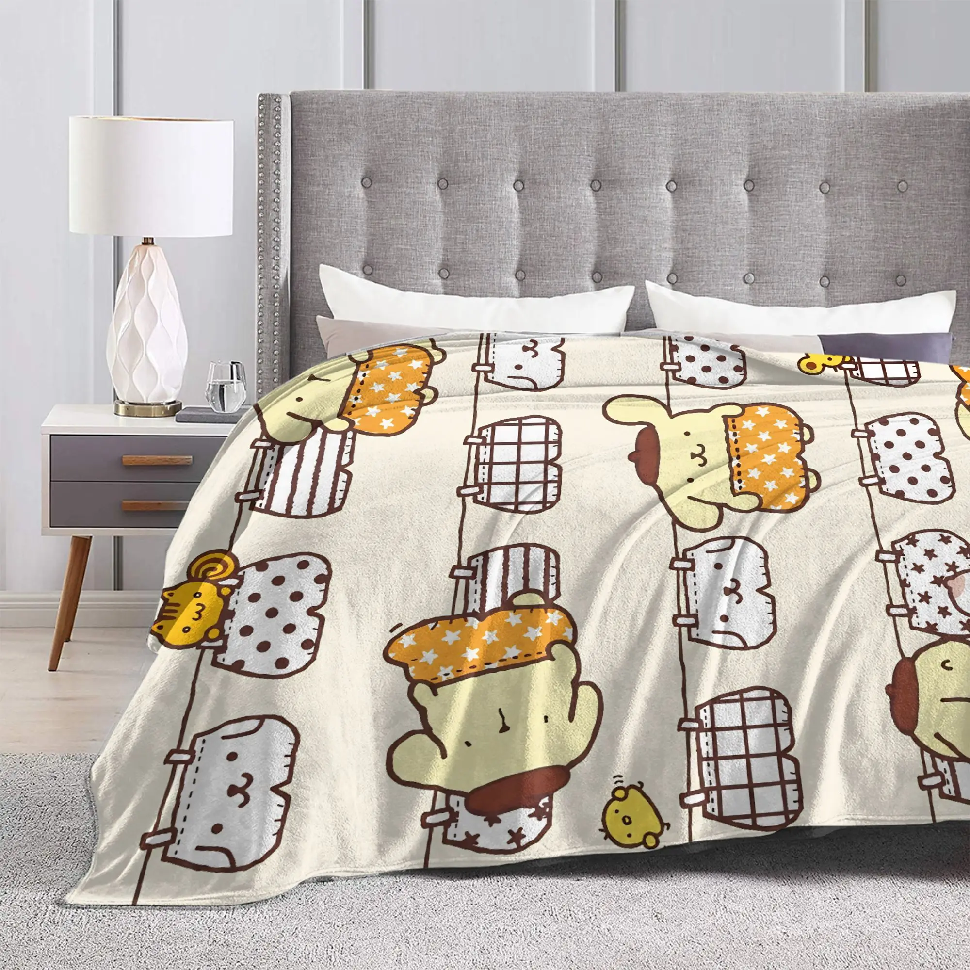 Pompompurins Cute Dog Blanket Fleece All Season   Multifunction Super Soft Throw Blankets for Bedding Bedroom Rug Piece