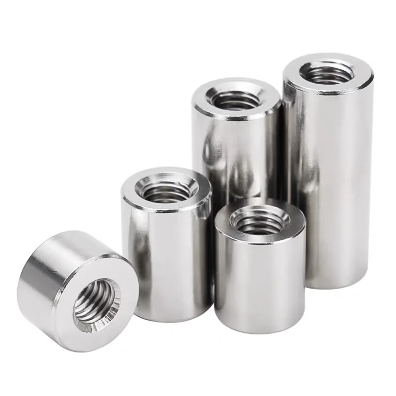 

M2M3M4M5M6M8M10M12M14 304 Stainless Steel Round Nut / Extended Connecting Screw Rod Joint Cylindrical Nut
