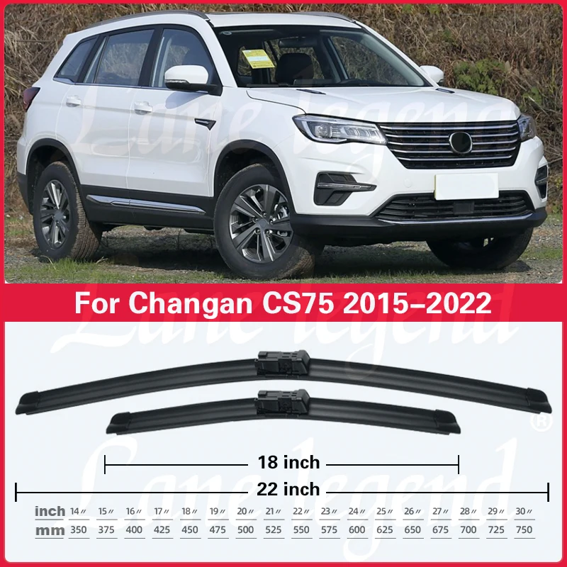 Car Front Wiper Blades For Changan CS75 2015-2022 2021 2020 Rubber Windshield Windscreen Cleaning Window 22\