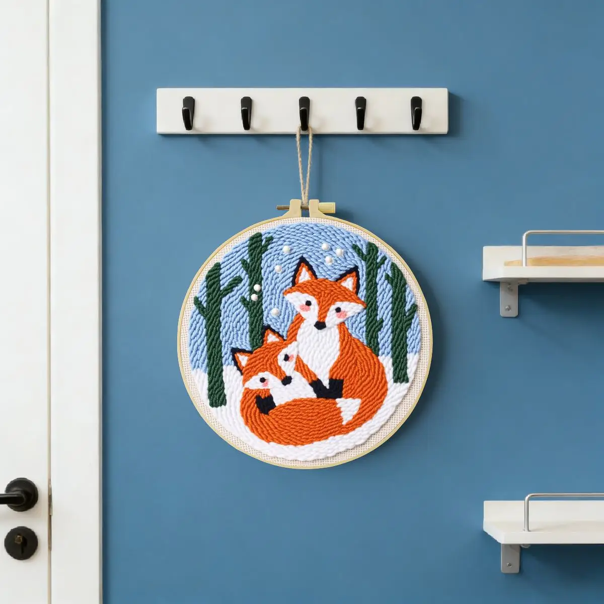 20X20CM/7,87 Zoll Tier - Fuchs Stanznadel-Stickset, Stickerei, gestrickte Stickerei, DIY, handgemachtes Geschenk, Heimdekoration – Detail 1