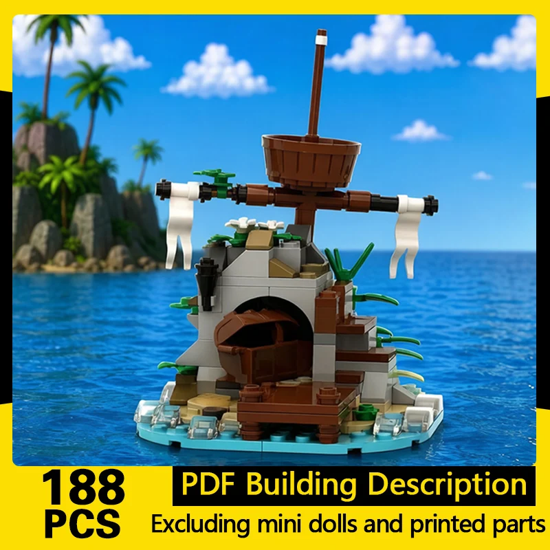 

Medieval Castle Model MOC Building Bricks Island Outpost And Ship Modular Technology Gifts Holiday Assemble Children Toys Suit