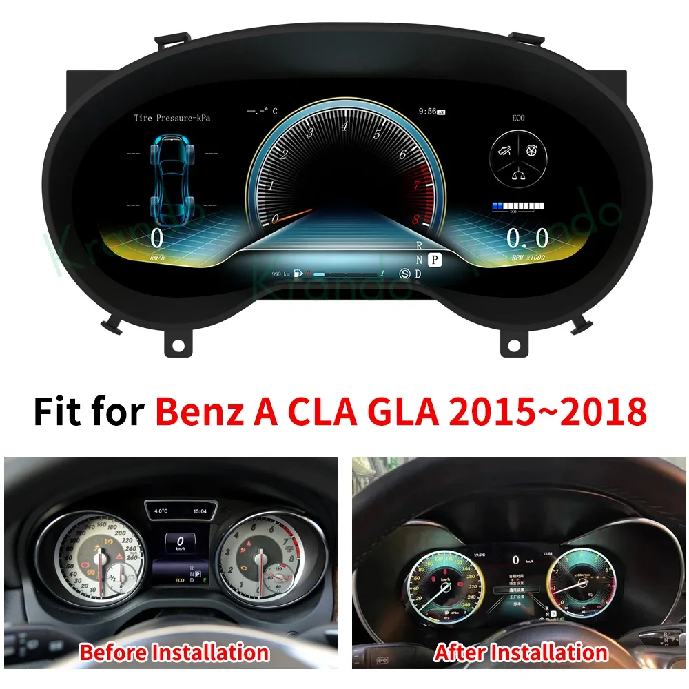 

12.3'' Linux LCD Speedmeters Dashboard Player For Benz CLA GLA 2015 - 2018 Car Digital Cluster Instrument CockPit