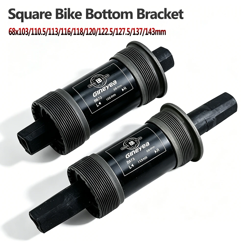 

Square Bicycle Bottom Bracket 68mm Sealed Bearing Bike BB Sets Central Axle 103/110.5/113/116/118/120/122.5/127.5/137/143mm