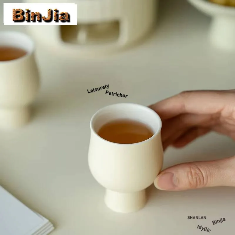 Milk Yellow One Pot Two Cups Candle Warm Tea Stove Set Chinese Ceramic Heating Base Thickened Glass Cooking Kettle Gift Box