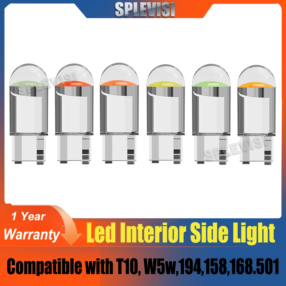 501 T10 W5w  Led Side Light Number Plate Light Bulb Car Bulbs Bright Upgrade White Ice blue Green Red Amber Pink purple