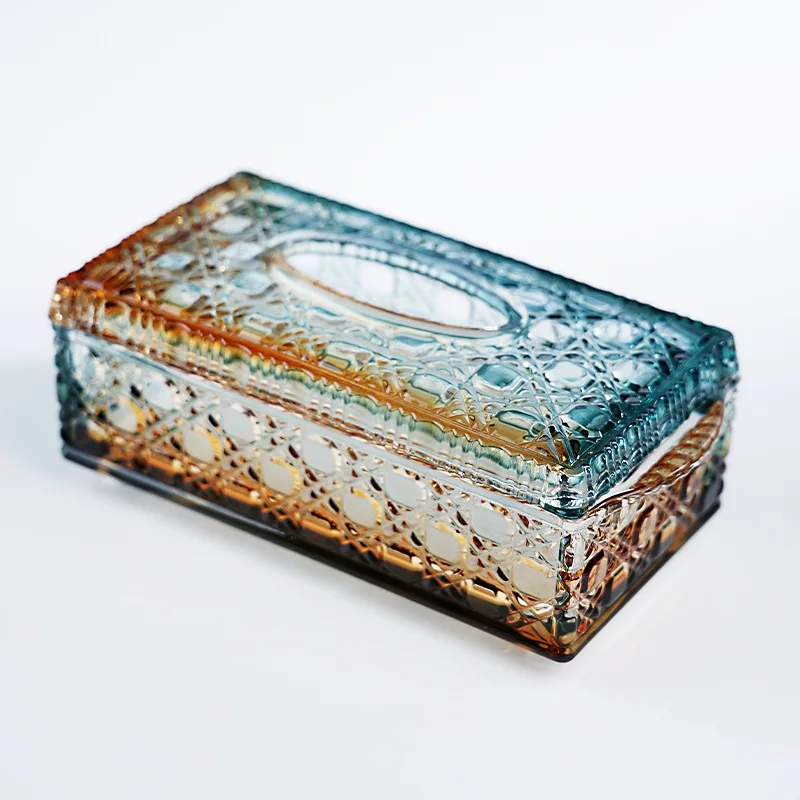 

Легкий роскошный нефритовый золотой стеклянный ящик, бытовая настольная коробка для салфеток, высококачественная коробка для салфеток в отеле, украшения для хранения