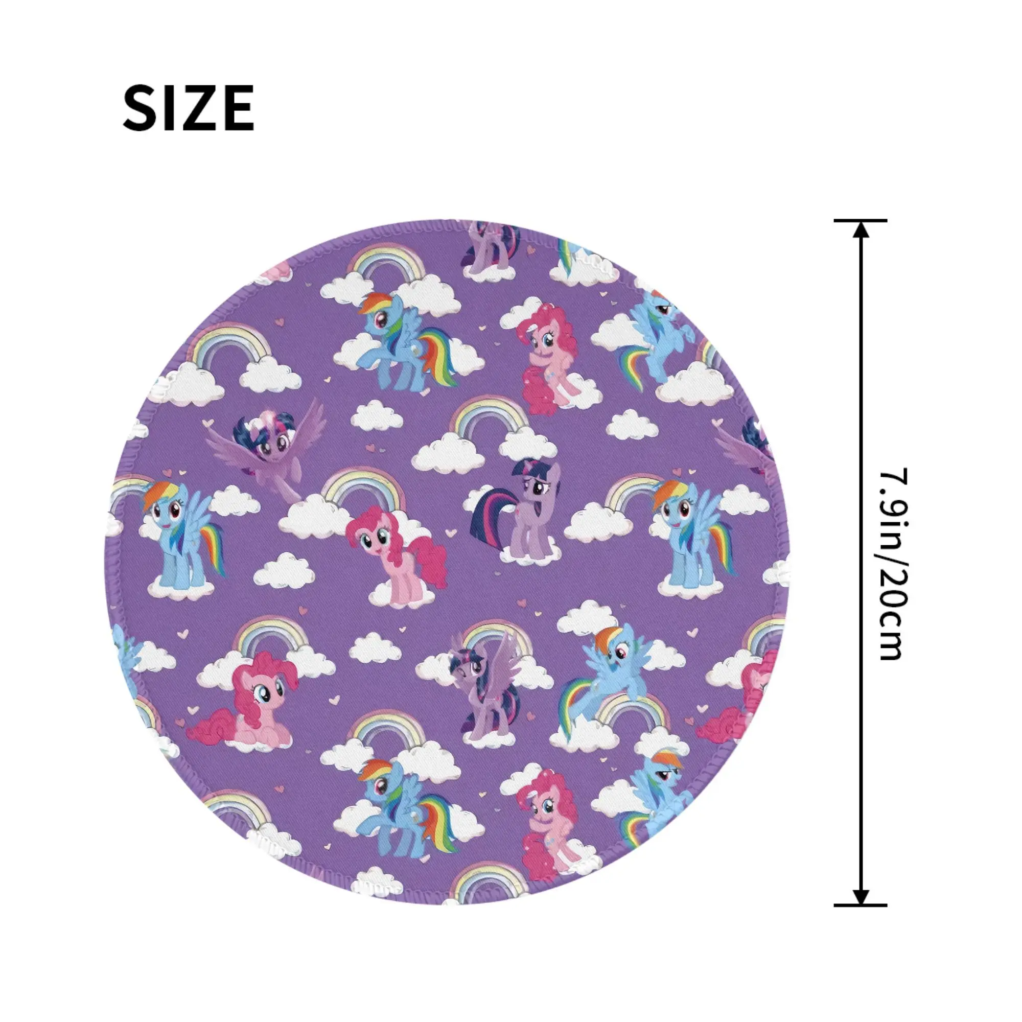 My Little Pony 8 inch ronde muismat bureaumat laptop muismat voor kantoor pc computer toetsenbord antislip rubberen bureaumat