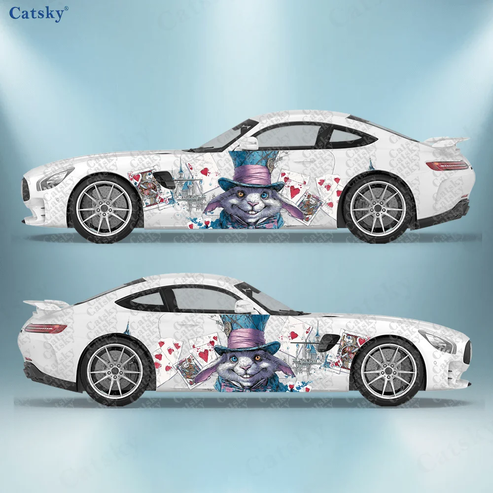 2pcs-magic-bunny-poker-castle-car-side-wraps-self-adhesive-pvc-waterproof-scratch-resistant-stickers-car-accessory-gift