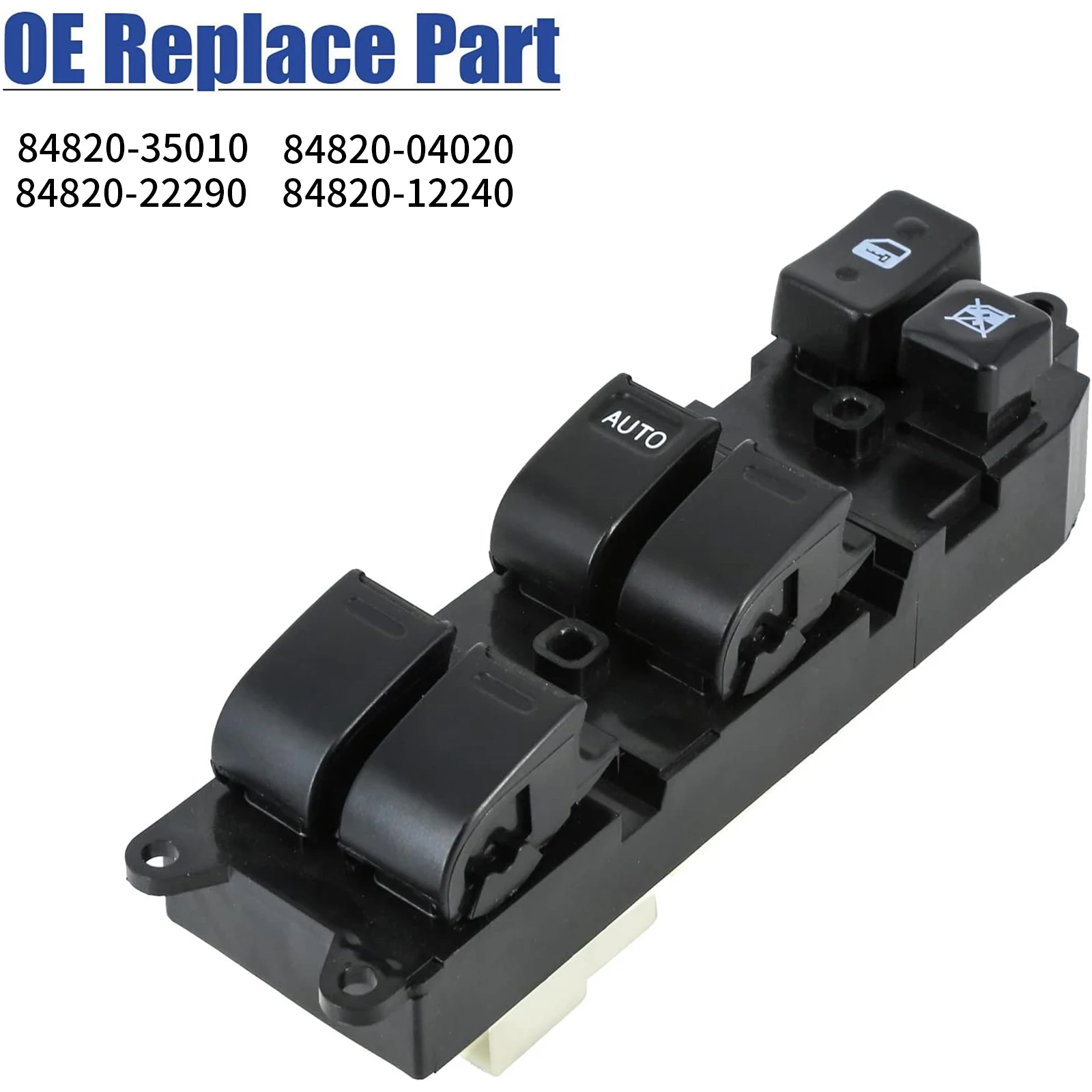 LHD para Toyota Land Cruiser Camry 1991-1995 interruptor de ventanilla eléctrica del lado del conductor delantero Compatible con 84820-33060 84820-32150