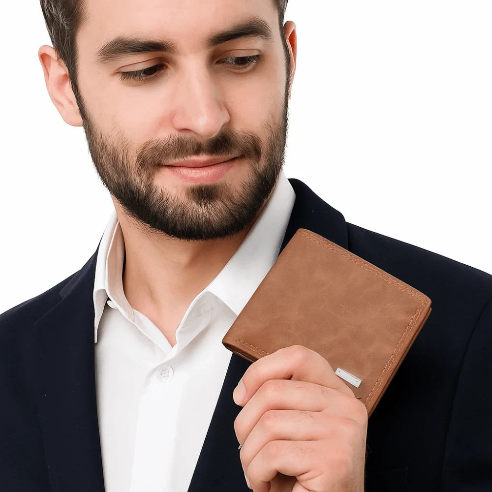 

Vintage PU Leather Men's Wallet Multi-functional Zipper Closure Short Card Bag Luxury Square Business Wallet Travel Essentials