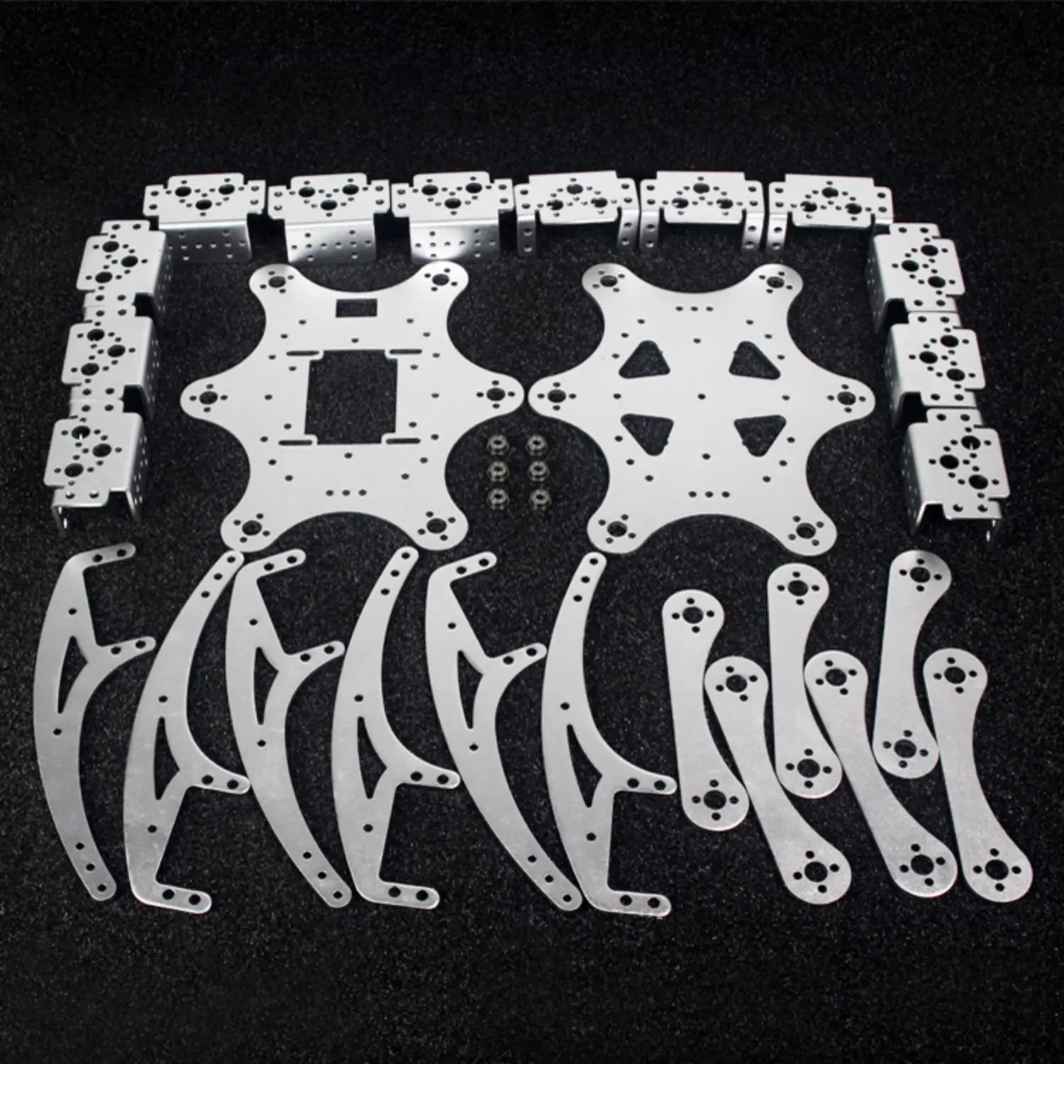 18 DOF Aluminium Hexapod Spider Bracket Six 3 DOF Legs Robot Frame Kit with Ball Bearing Fully For Programmable Robot DIY Kit