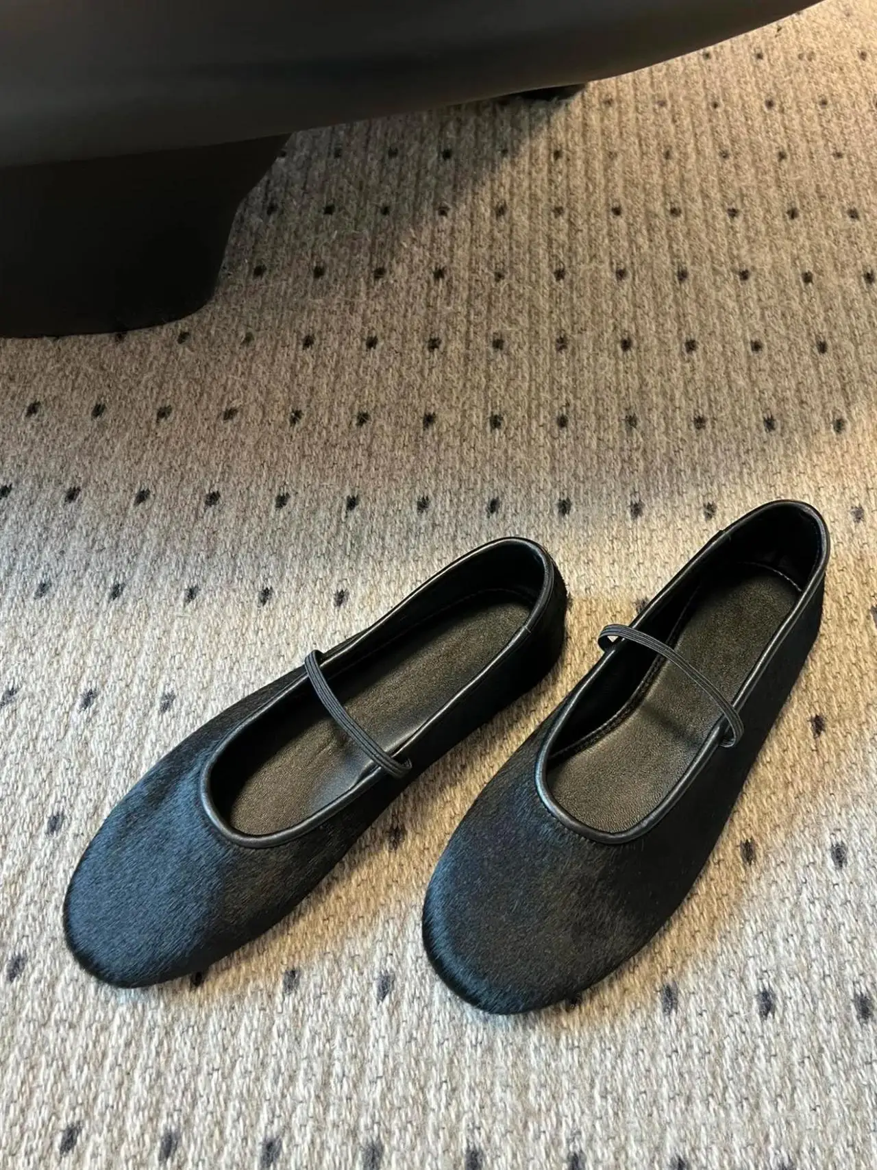 retro-leather-version-fluffy-single-shoes-women's-spring-new-round-head-flat-bottom-ballet-mary-jane-shoes-korean-style-slip-on