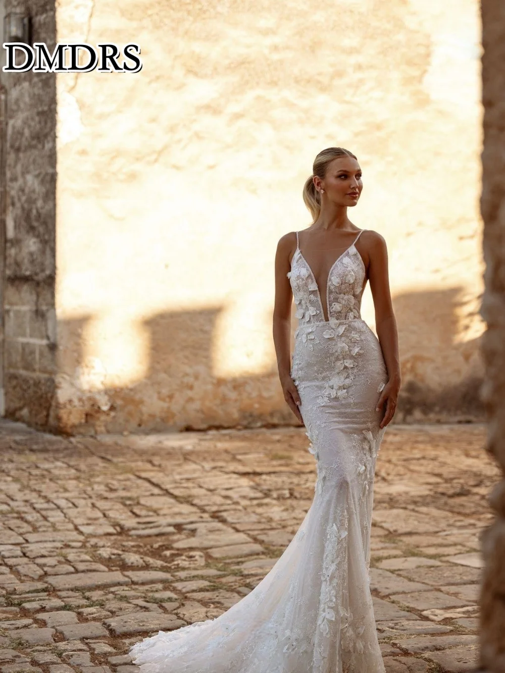 

Romantic Mermaid Wedding Dresses Classic Appliquéd Bridal Gowns Formal Sleeveless Floor-Length Wedding Gowns Vestidos De Novia