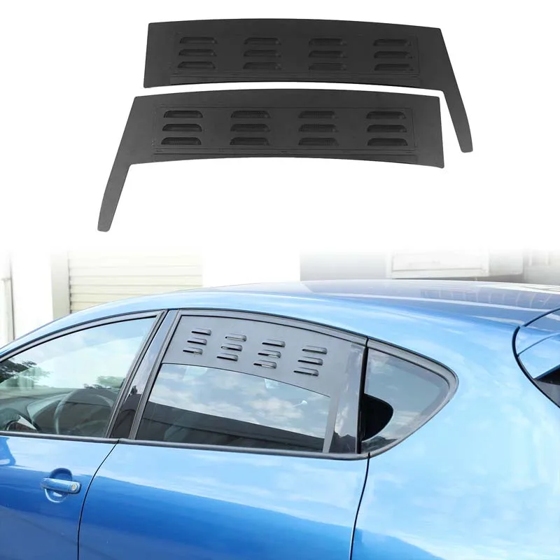 For Seat Leon 2008-2012 Aluminum Alloy Black Car Rear Window Louvre Ventilation Panel Decoration Cover Sticker Car Accessories