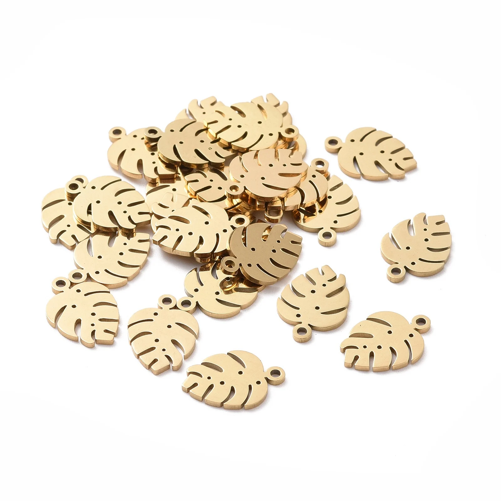 50pcs Tropical Leaf Charms Monstera Leaf Pendants 304 Stainless Steel for Jewelry Making DIY Bracelet Necklace Accessories