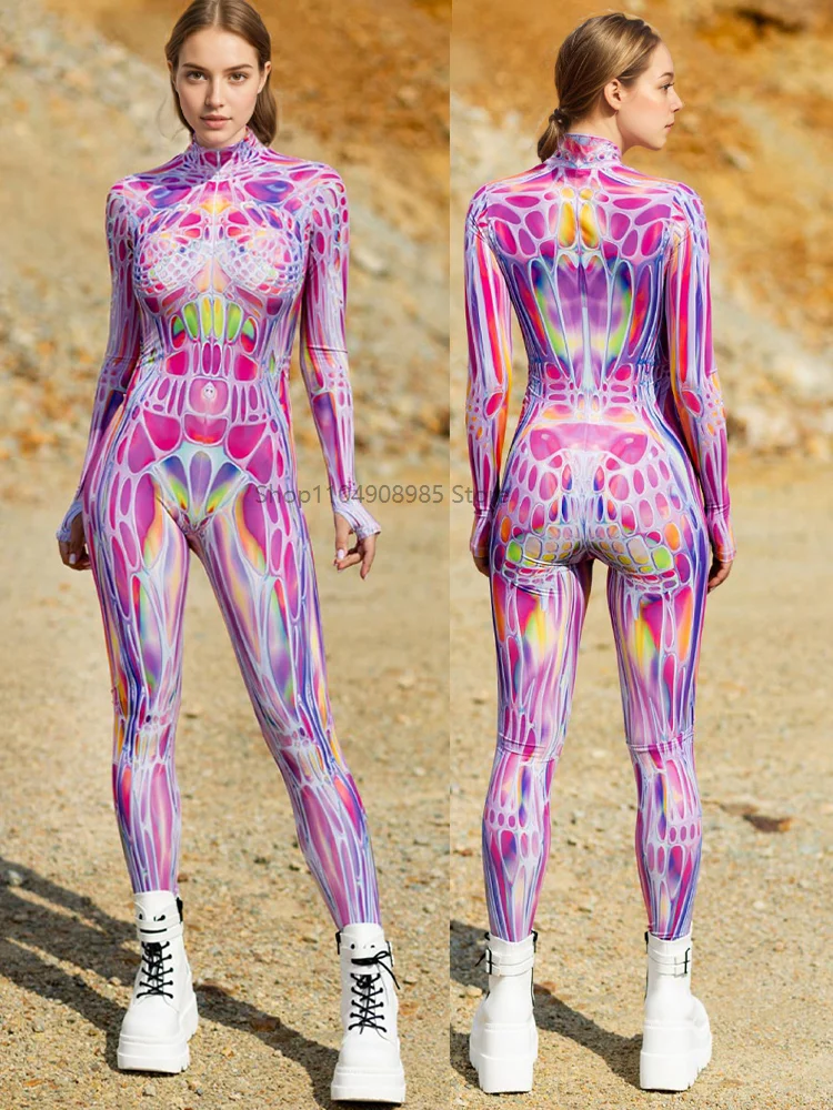 

Pink Morph Costume Jumpsuit Halloween Cosplay Zentai Suit Holiday Party Bodysuit Nightclub Catsuit Rave Suits Cycling Outfit