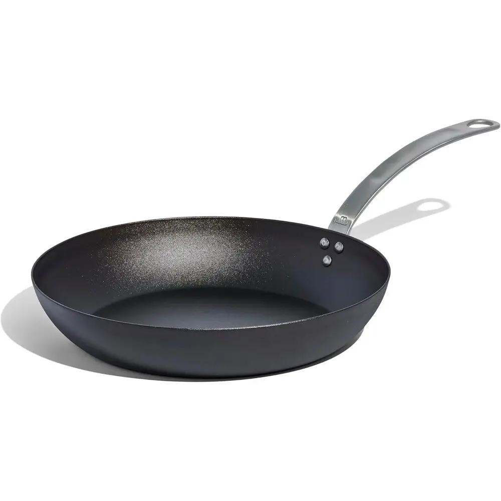 

12 Blue Carbon Steel Frying Pan - Seasoned, Pro Cookware, Induction Ready, Superior to Cast Iron