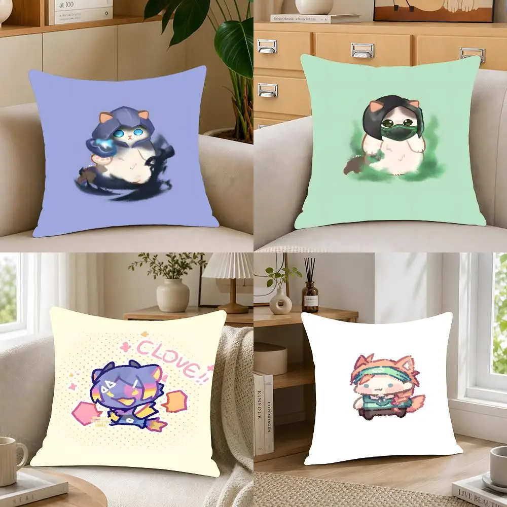Game Shooter Valorant Cushion Cover Crystal velvet sofa Aesthetic room decor Car seat back cushion