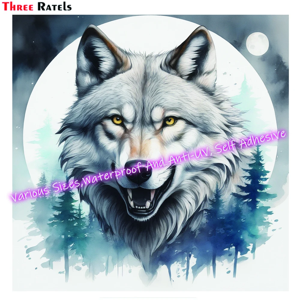 Three Ratels M297 3d Wolf Roaring High Quality Car Sticker Notebook Suitcase Motorcycle Racing PVC DIY Auto Accessories