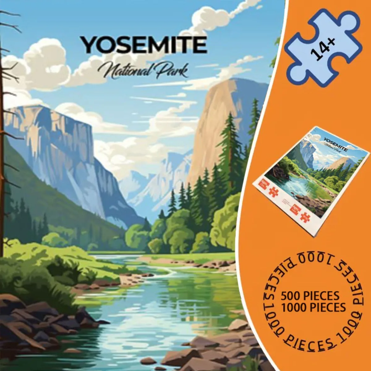 Rompecabezas para adultos de 500/1000 Uds., paisaje del Parque Nacional de Yosemite, cartón duradero con colores vibrantes, nivel de habilidad intermedia, Po