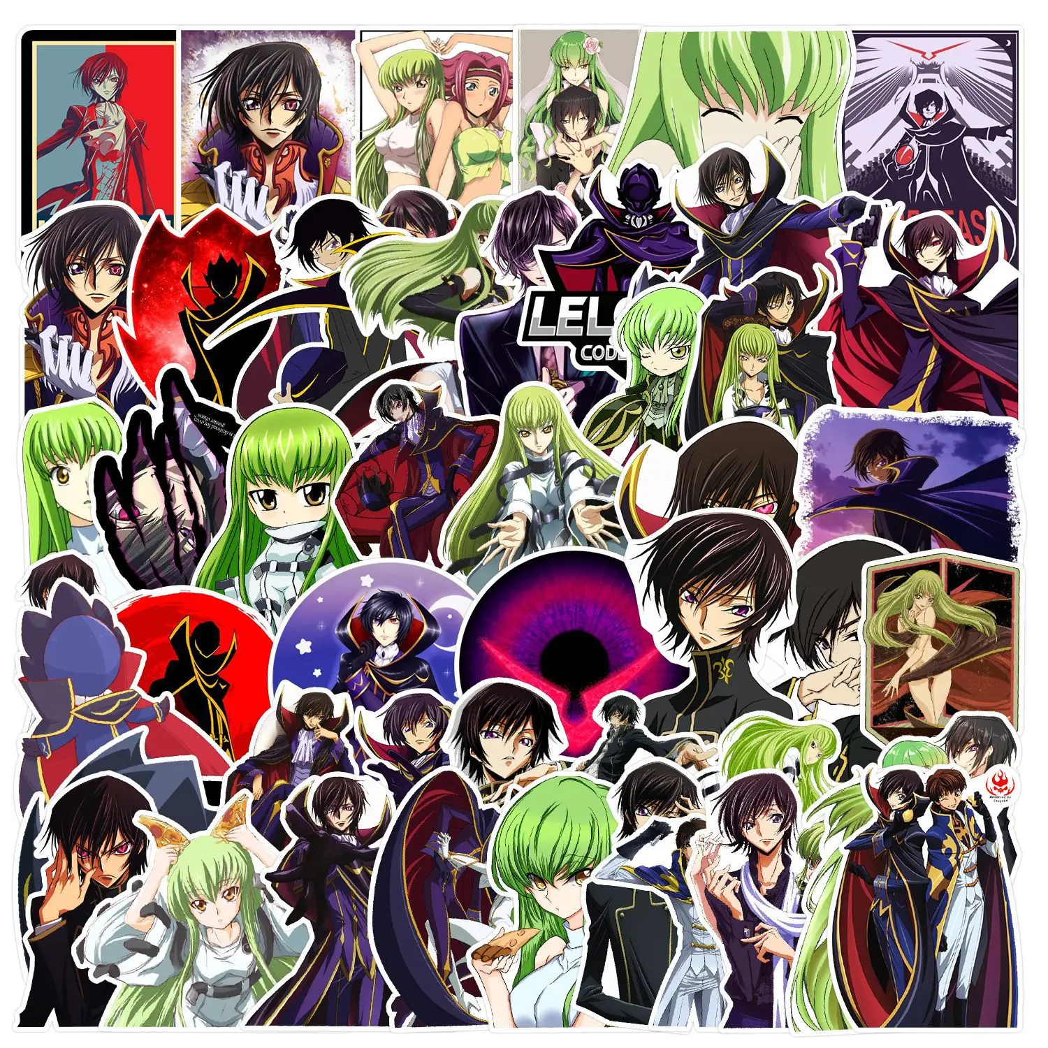 50pcs Code Geass Cartoon Graffiti Stickers Suitcase Laptop Water Bottle Waterproof Sticker Decoration