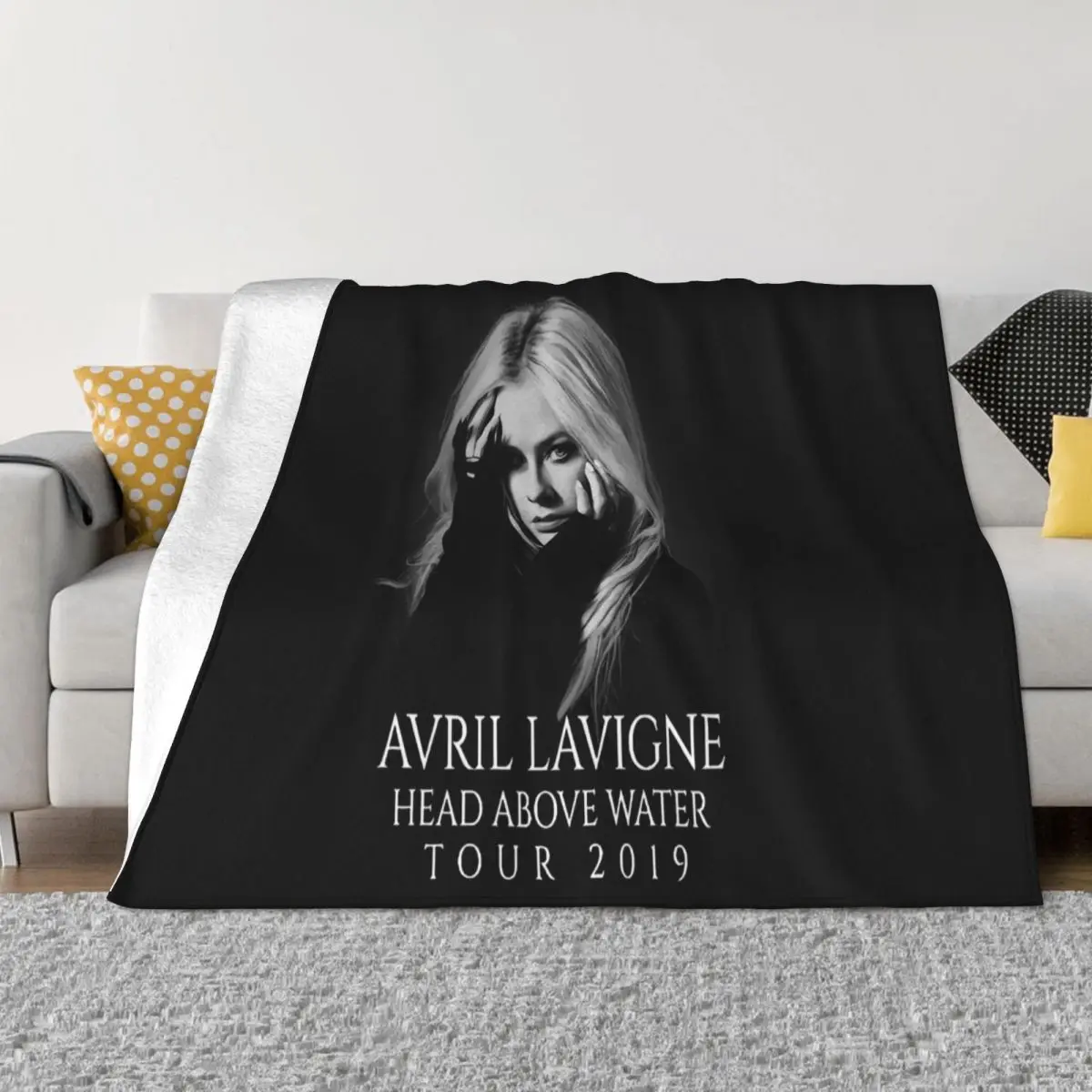 New Avril Lavigne Heads Over Water Tour 2019 Black Tops Xs'3Xl Unisex Latest Spring Throw Blanket