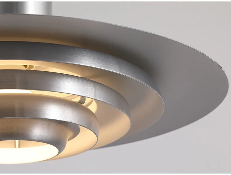 White Silver Aluminium E27 Pendant Lights