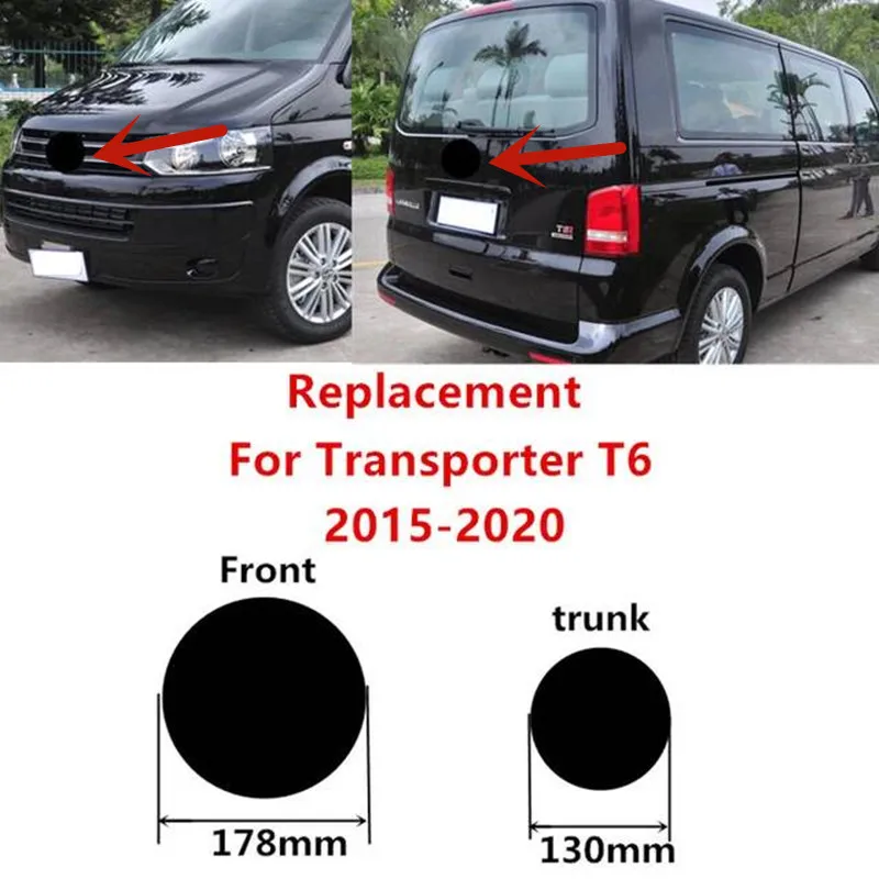 Emblematy, logo, naklejki na przednią i tylną część samochodu, grilę, klapę bagażnika do Transporter Van T6 2015-2020, 178mm 130mm, zamiennik