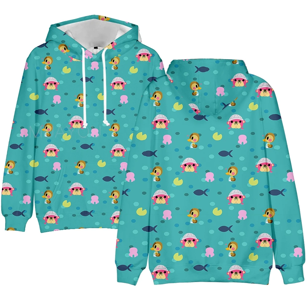 후드 티 남성 Animal Crossing 3D 스웨터 여성 풀오버 만화 게임 하라주쿠 웃긴 학생 후드 봄/가을상의