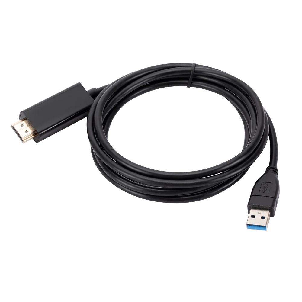 Male to Male 1080P USB 3.0 to HDMI-Compatible Converter Cable USB to HDMI-Compatible External Graphics Video Card Adapter Cable