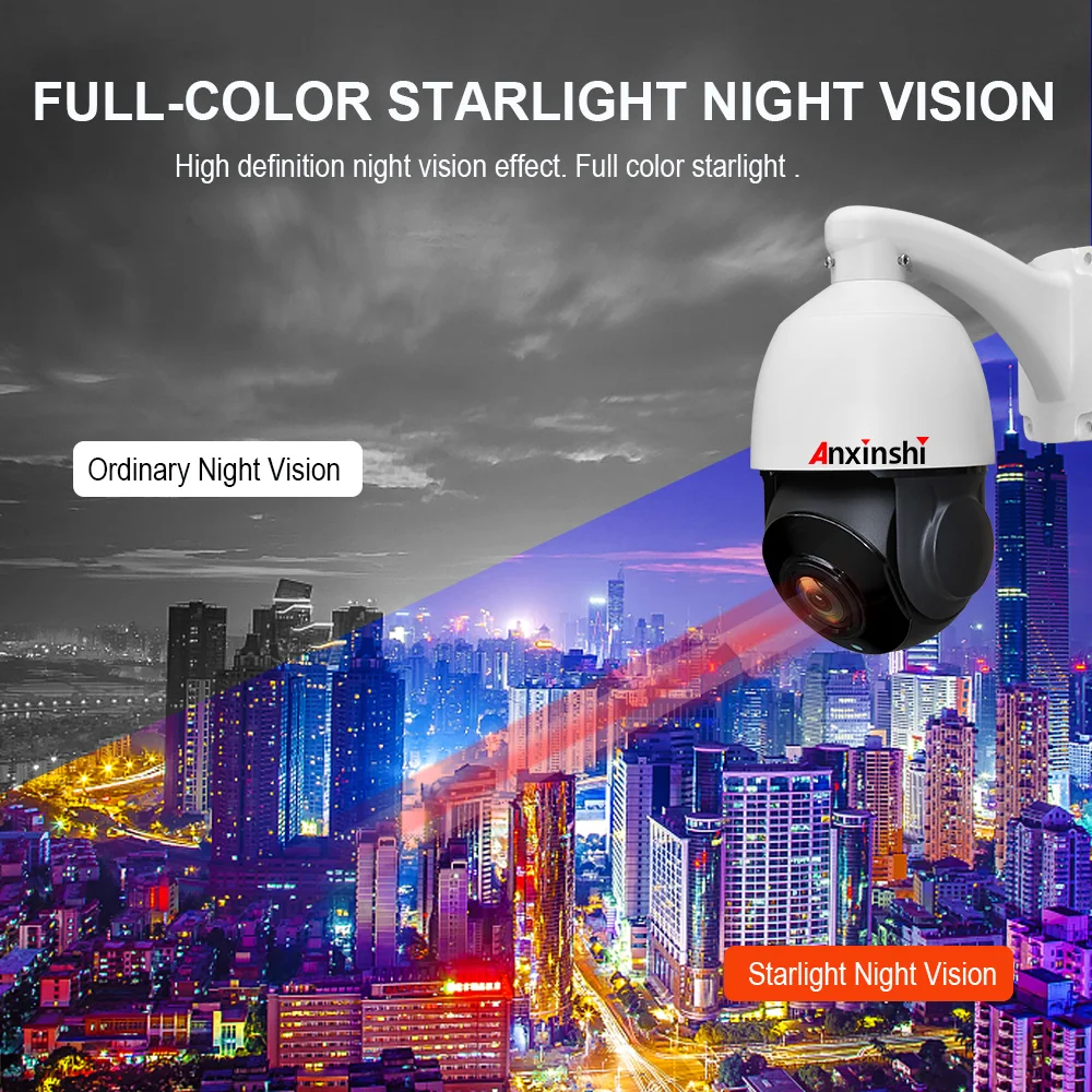 Anxinshi Full HD 1080P HD 27X 4 in 1 Starlight High Speed PTZ Camera Outdoor 2MP AHD TVI CVBS CVI Output PTZ Camera