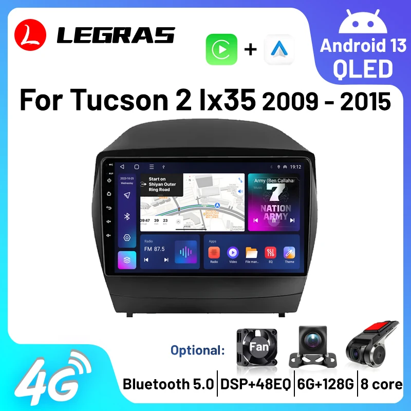 

2din Wireless Carplay Android Auto Car Radio Multimedia Video Player Navigation GPS Audio For Hyundai Tucson 2 LM IX35 2009-2015