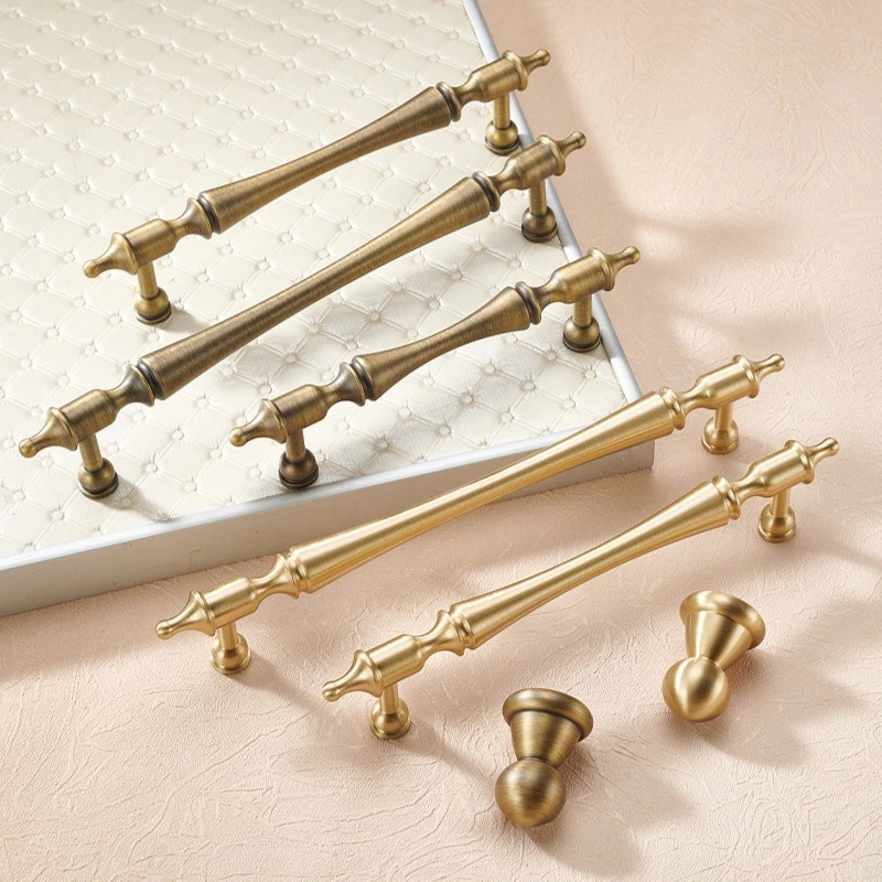 

Nordic Solid Brass Furniture Handles Gold/Bronze Bedroom Wardrobe Dresser Nightstand Drawer Handles Kitchen Cabinet Handles