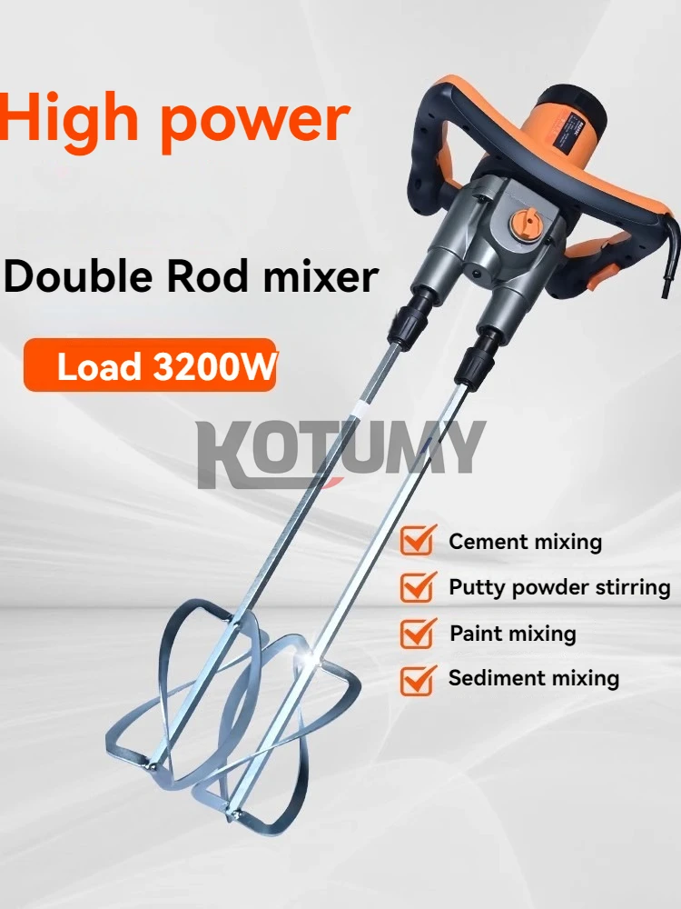 Electric Mixing Machine Handheld Mixer Industrial Grade Paint Cement Coating Mixer Putty Powder Plaster Paint Stirring Tools