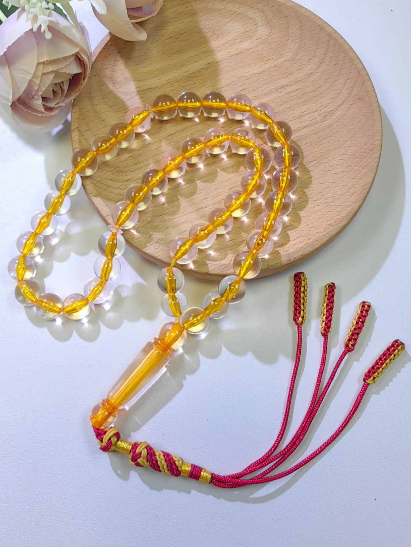 1pc Orange Purple Blue 3 Colors Optional 45 Beads 10mm Handmade Tassel Tasbih, Arabian Style Unisex Resin Prayer Beads, High Qua view 6