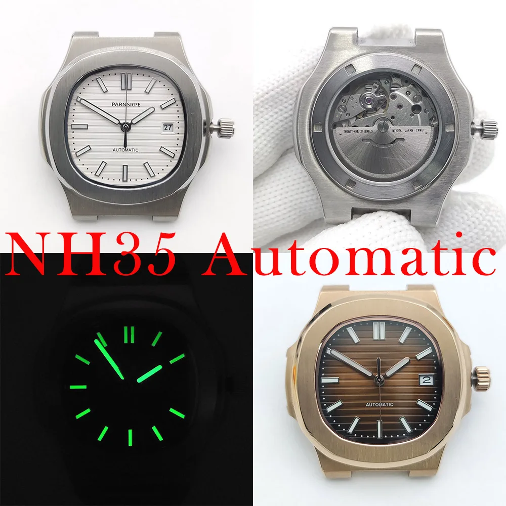 NH Watch Case 40mm904L Stainless steel 28.5mm dial 35 case for NH Watch automatic movement 35/36 movement watch accessories