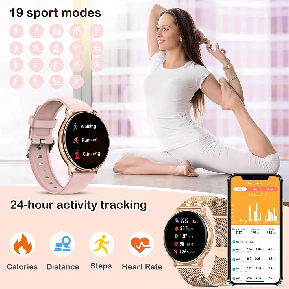 MEVADEN-reloj inteligente para hombre y mujer, pulsera con llamadas, Bluetooth, Dial personalizado, deportivo, rastreador de Fitness, frecuencia