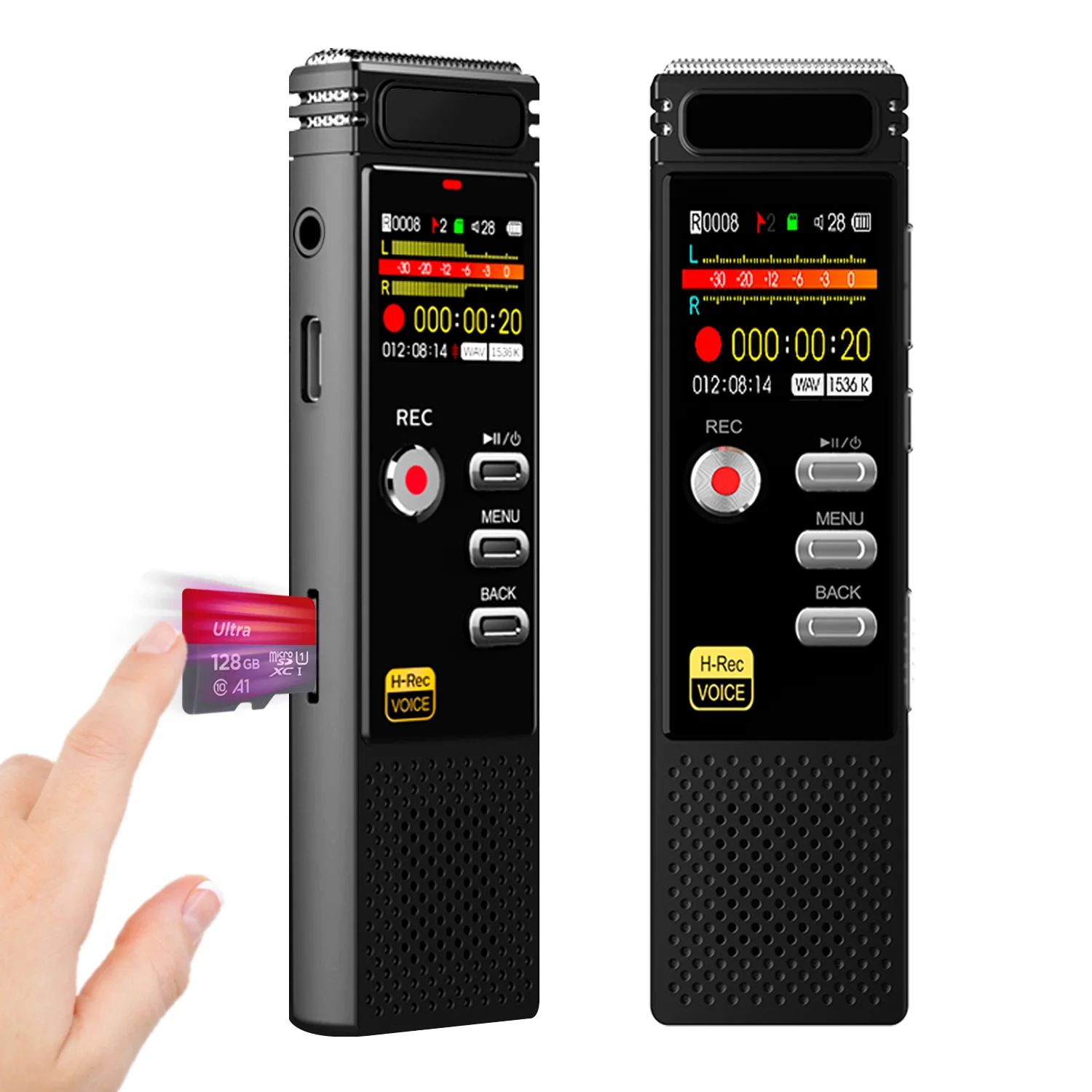 

128GB Voice Activated Recorder, Digital Voice Recorder for Lectures, Meetings, Interviews, MP3 Player Playback