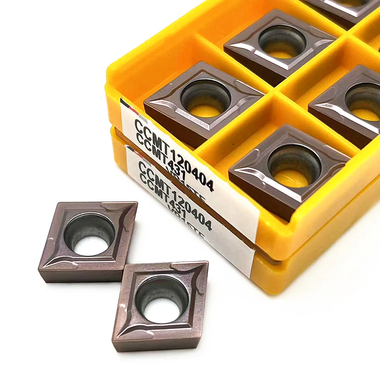 แผ่นใบมีด10ชิ้นสำหรับ US735 UE6020คาร์ไบด์แทรก mesin bubut CNC CCMT120408 VP15TF MA