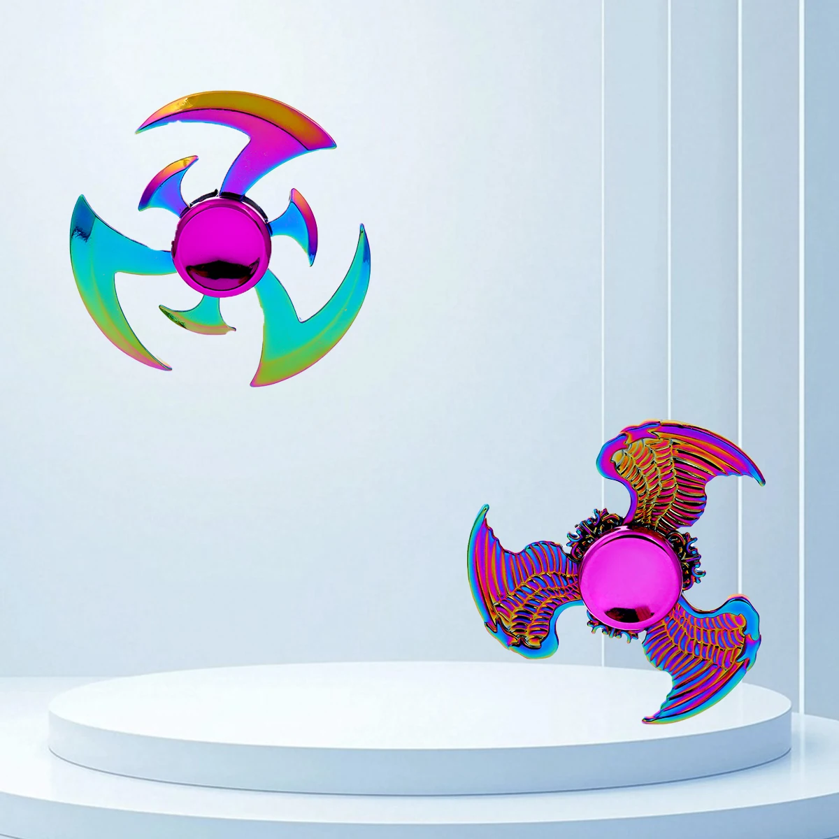 

2 шт., цветной гироскоп из цинкового сплава для пальцев, офисный снятие стресса, развлекательные игрушки для отдыха, игрушки в форме крыла орла, ручной вращающийся верх